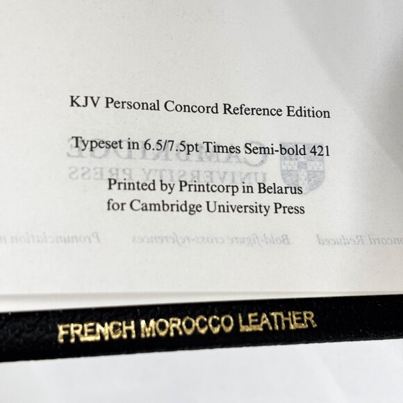 KJV Personal Concord Reference Bible Black French Morocco Leather KJ463:XRI NWT - Picture 13 of 16